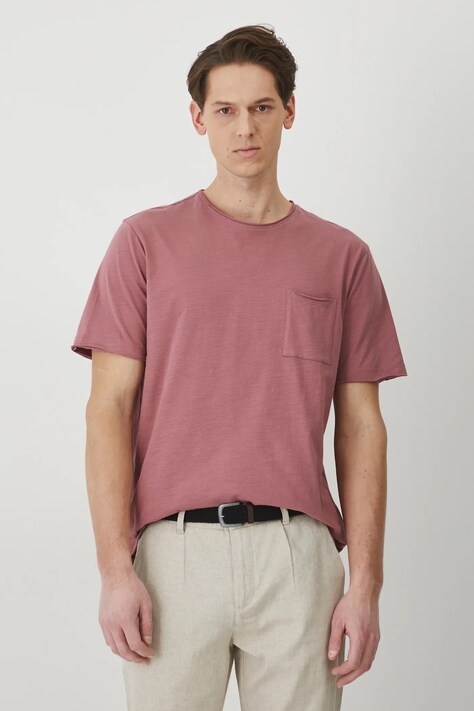 Medicine tricou din bumbac barbati, culoarea roz, neted