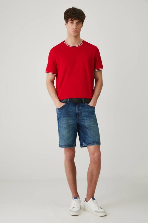 Medicine tricou barbati, culoarea rosu, neted