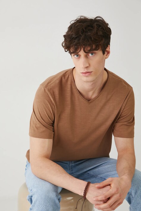 Bavlněné tričko Medicine pánské, hnědá barva