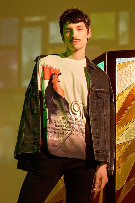 T-shirt bawełniany męski z kolekcji Eviva L'arte kolor szary