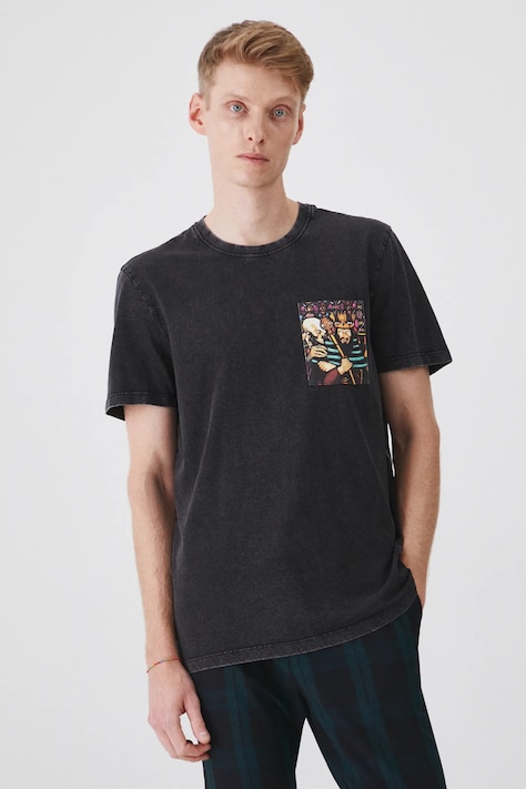 Medicine tricou din bumbac barbati, culoarea gri, cu imprimeu