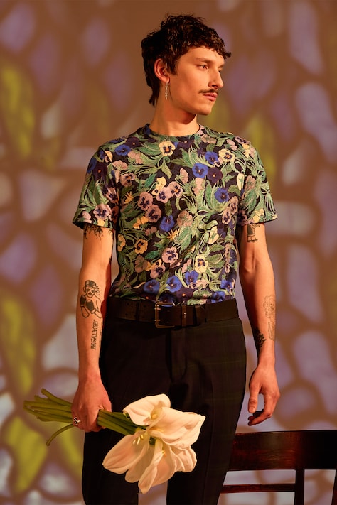 T-shirt bawełniany męski z kolekcji Eviva L'arte kolor czarny