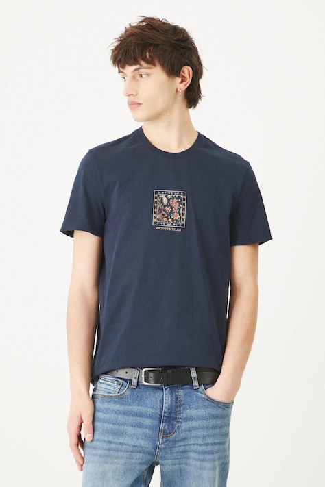 Bavlněné tričko Medicine tmavomodrá barva, s potiskem