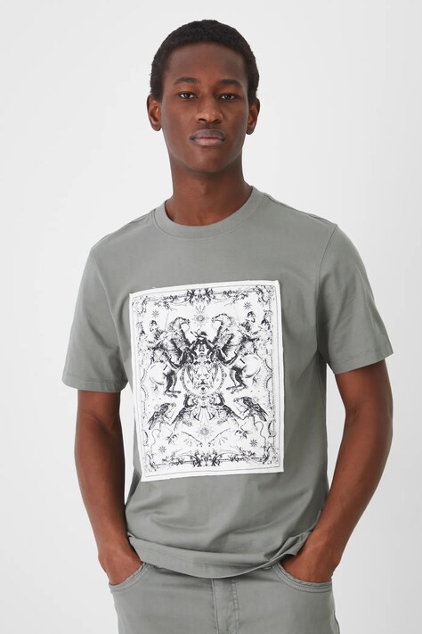 Medicine tricou din bumbac barbati, culoarea verde, cu imprimeu