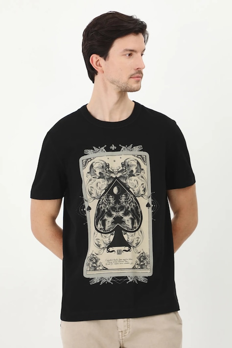 Bavlněné tričko Medicine černá barva, s potiskem