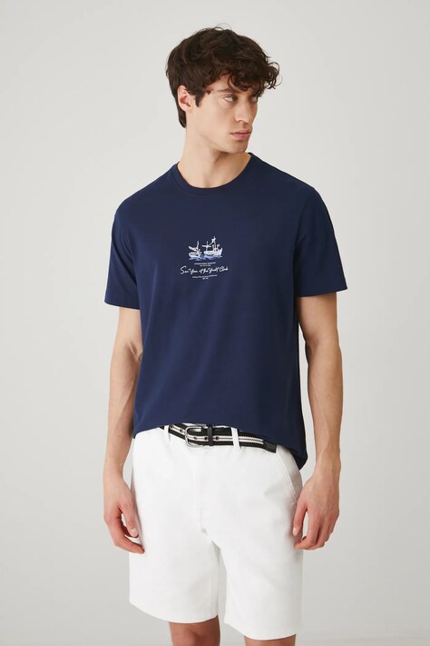 Medicine tricou barbati, culoarea albastru marin, cu imprimeu