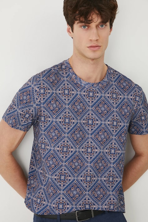 Medicine t-shirt męski kolor granatowy wzorzysty