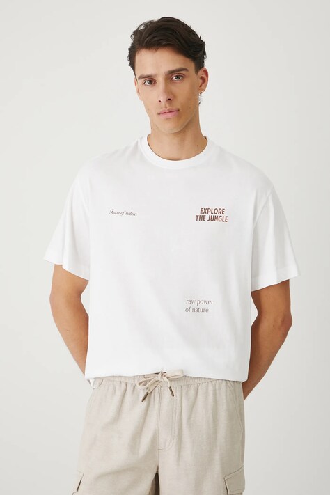 Medicine t-shirt bawełniany męski kolor biały