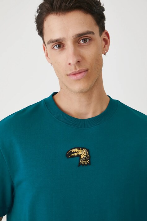 Памучна тениска Medicine в зелено с апликация