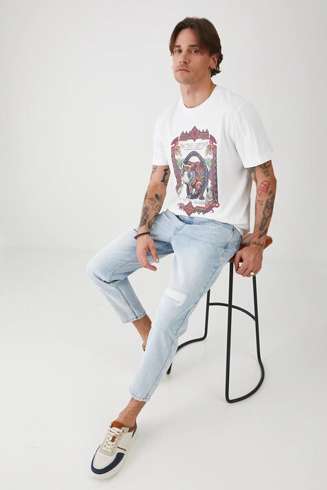 Medicine t-shirt bawełniany męski kolor biały z nadrukiem
