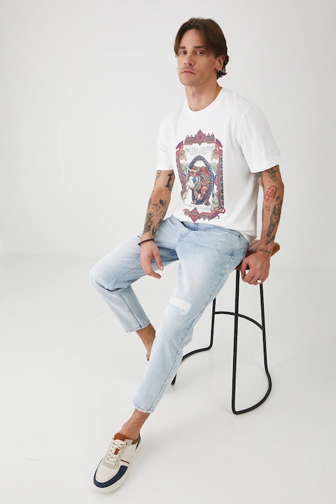 Medicine tricou din bumbac culoarea alb, cu imprimeu
