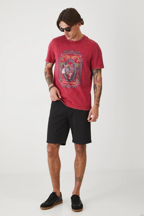 Bavlněné tričko Medicine pánské, červená barva, s potiskem