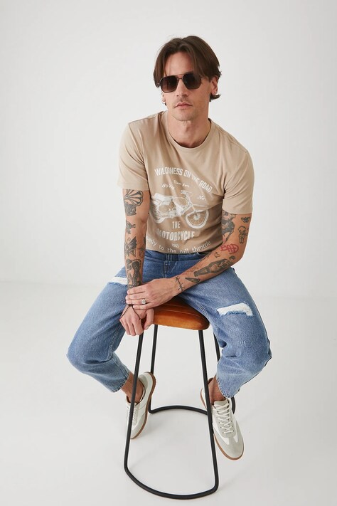 Футболка Medicine колір бежевий з принтом