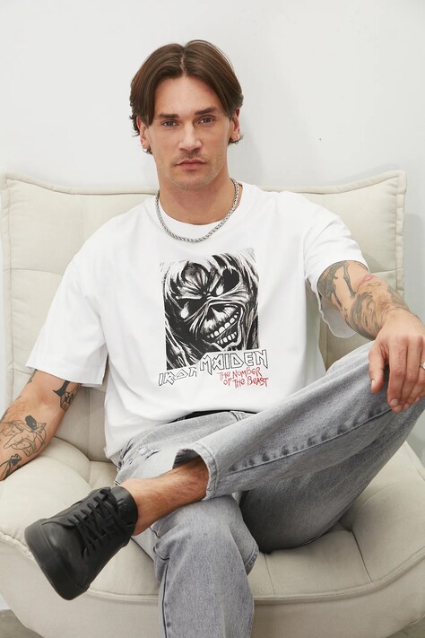 Medicine t-shirt bawełniany męski kolor biały z nadrukiem
