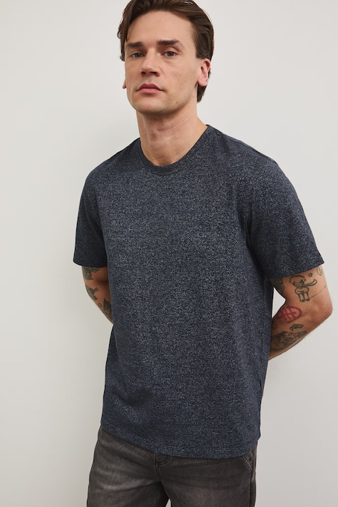 T-shirt męski melanżowy kolor granatowy