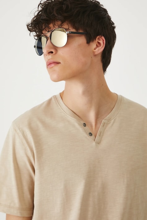 Хлопковая футболка Medicine цвет бежевый однотонная