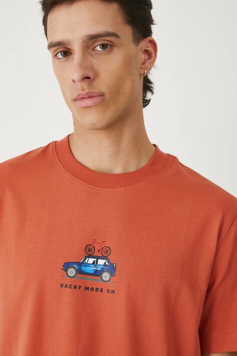 Тениска Medicine в оранжево с принт