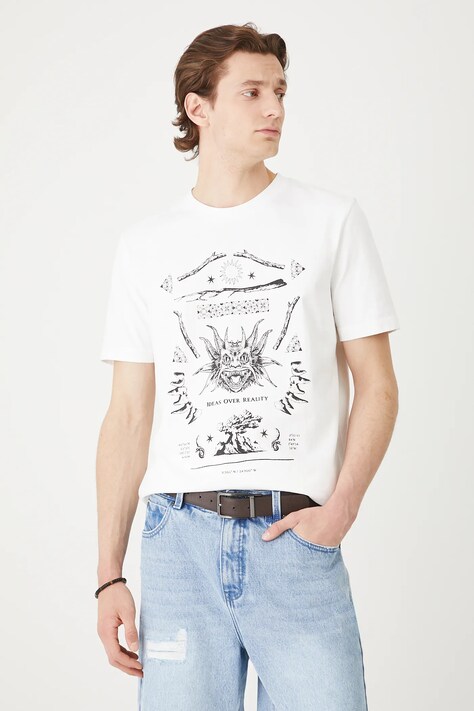 Medicine t-shirt bawełniany męski kolor biały
