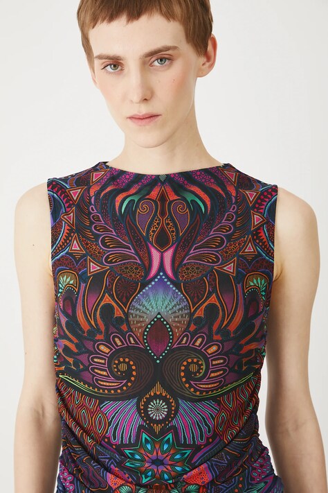 Top damski wzorzysty kolor multicolor RS25.TTDC00