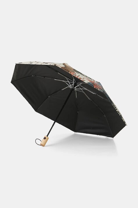 Parasol z motywem roślinnym i zwierzęcym kolor beżowy