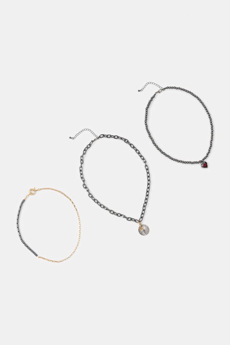 Naszyjniki damskie z kamieniem naturalnym (3-pack) kolor czarny RS26-ASD202