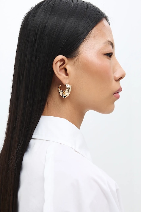 Náušnice nepravidelného tvaru zlatá farba RS26-AUD302