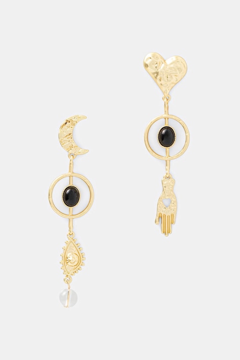 Medicine kolczyki damskie metalowe z agatem