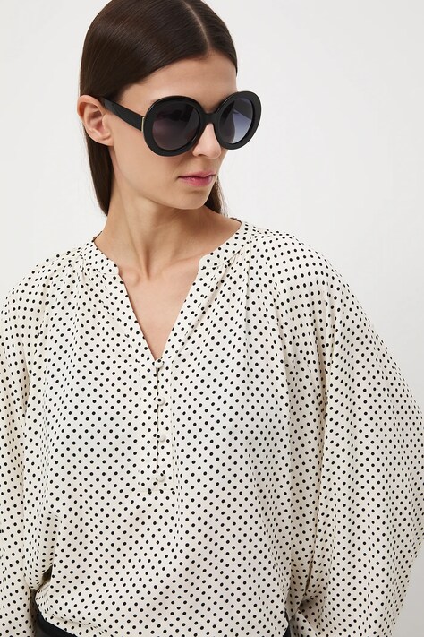 Medicine bluzka damska kolor beżowy wzorzysta