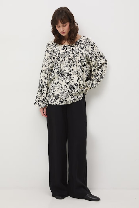 Medicine bluzka damska z wiskozy beżowa w kwiaty