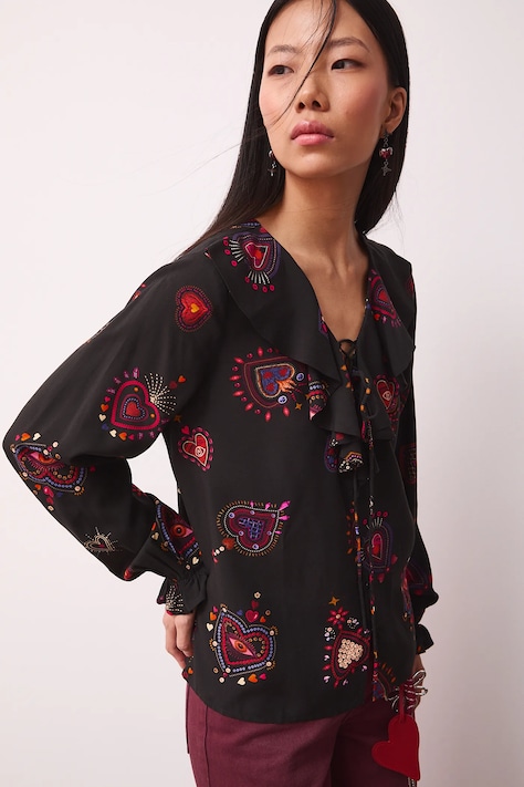 Bluzka damska z kolekcji Valentine’s Day kolor czarny RS26-BDD281