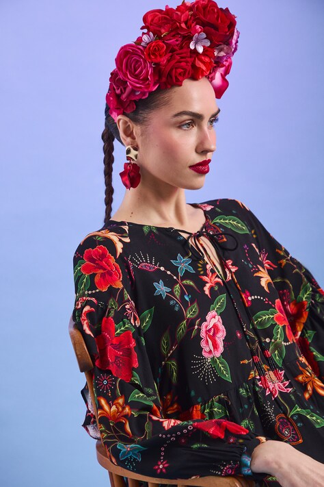 Halenka Medicine dámská, černá barva, vzorovaná