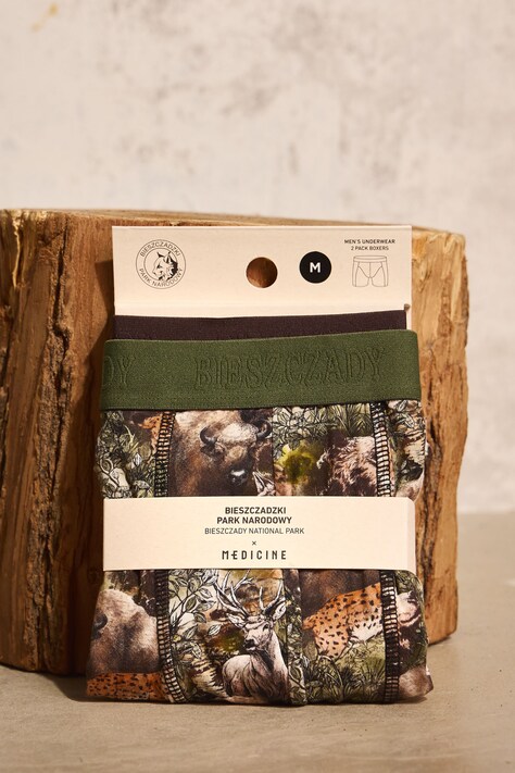 Medicine bokserki męskie bawełniane z elastanem 2-pack multicolor