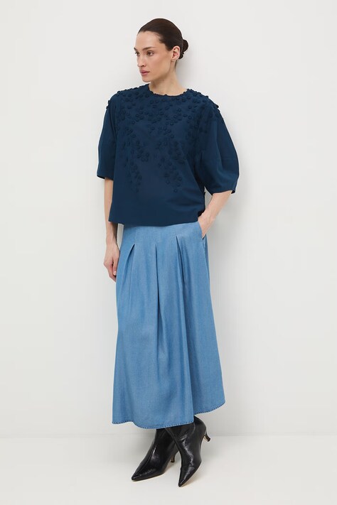 Medicine bluzka damska bawełniana turkusowa w kwiaty