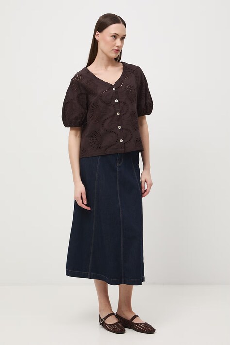 Medicine bluzka damska bawełniana brązowa