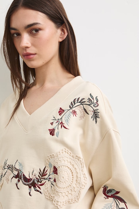 Medicine bluza damska bawełniana beżowa