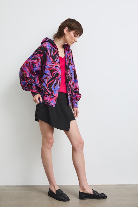 Bluza rozpinana z kapturem damska bawełniana multicolor RS26-BLDC00