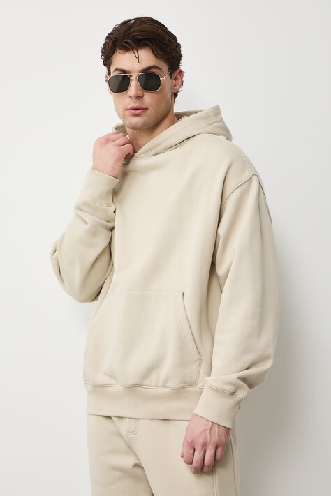 Medicine bluza z kapturem męska bawełniana beżowa