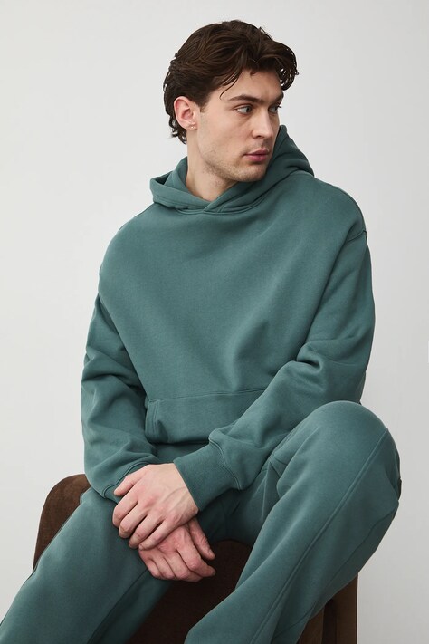 Medicine bluza z kapturem męska bawełniana zielona