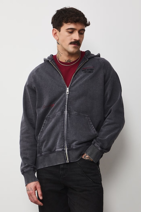 Medicine bluza bawełniana męska kolor szary z kapturem z nadrukiem