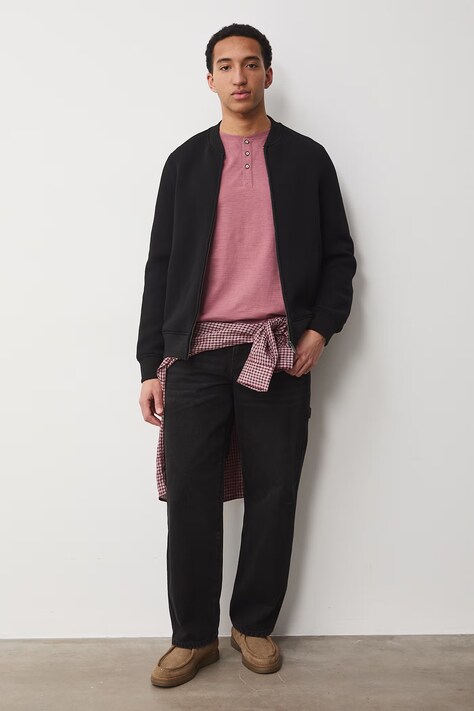 Bluza rozpinana męska z bawełną czarna RS26-BLM600