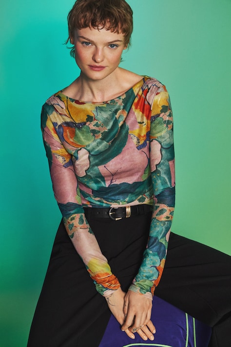 Longsleeve damski z kolekcji Eviva L'arte kolor multicolor RS26-BUD250