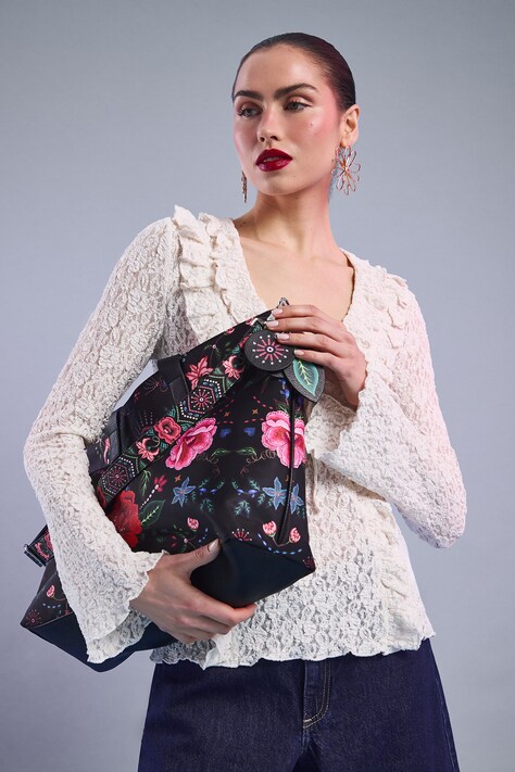 Longsleeve damski koronkowy kolor beżowy RS26-BUD400