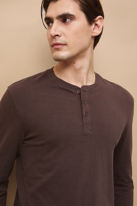 Longsleeve męski bawełniany brązowy RS26-BUM053