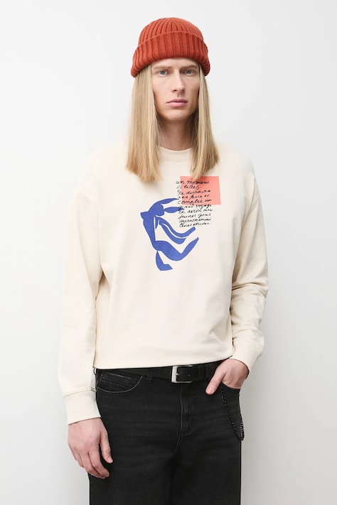 Βαμβακερή μπλούζα με μακριά μανίκια Medicine ανδρικά, χρώμα: μπεζ