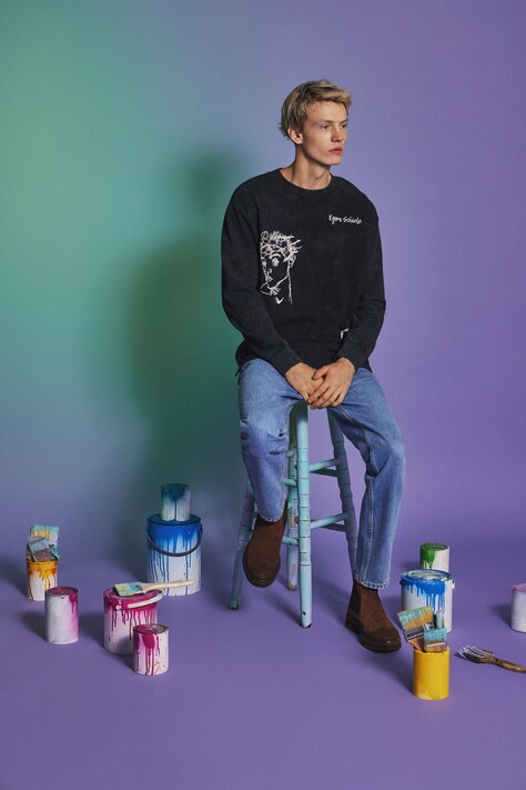 Medicine longsleeve bawełniany męski kolor szary z nadrukiem