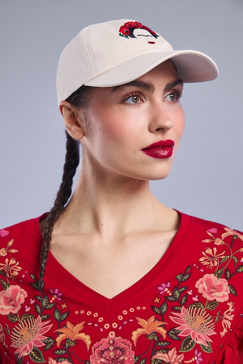 Czapka z daszkiem bawełniana z kolekcji Frida kolor beżowy RS26-CAD450