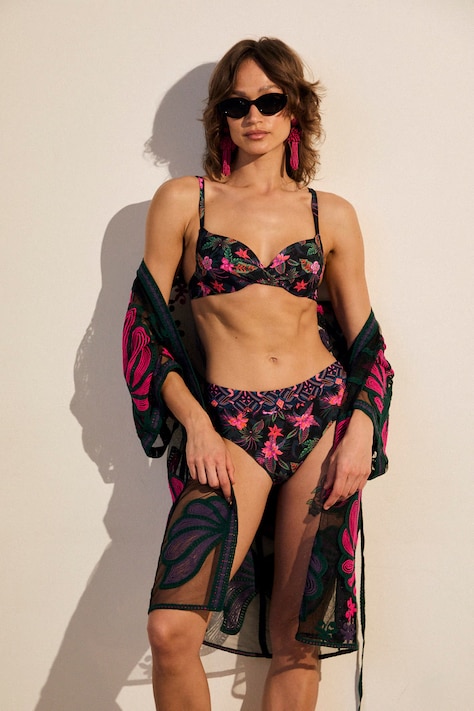 Biustonosz kąpielowy damski w kwiaty multicolor RS26-EUD905