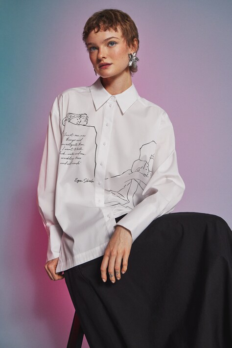 Medicine koszula damska kolor biały relaxed z kołnierzykiem klasycznym