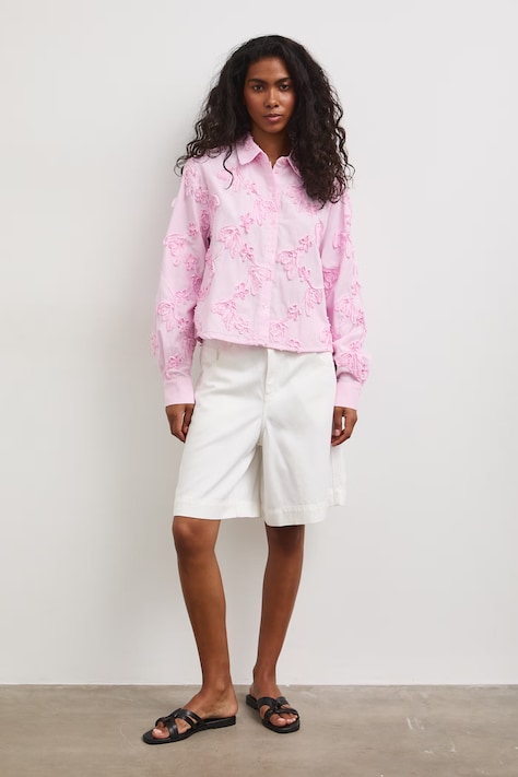 Koszula damska z bawełną różowa RS26-KDD808