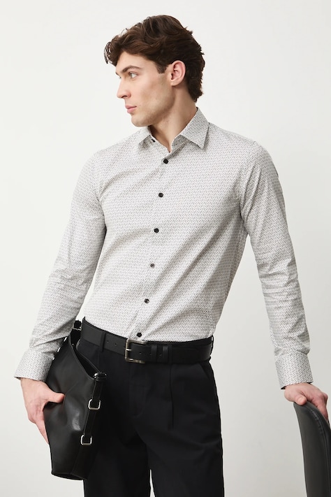 Medicine koszula męska kolor biały slim z kołnierzykiem klasycznym